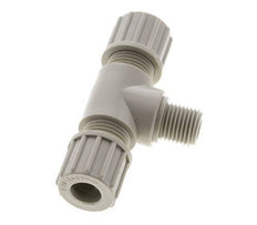 10x8mm & G1/4'' PP T-Shape Tee Compression Fitting with Male Threads 10 bar