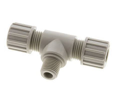 10x8mm & G1/4'' PP T-Shape Tee Compression Fitting with Male Threads 10 bar