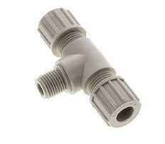 10x8mm & G1/4'' PP T-Shape Tee Compression Fitting with Male Threads 10 bar