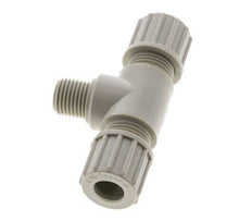 10x8mm & G1/4'' PP T-Shape Tee Compression Fitting with Male Threads 10 bar