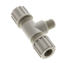 12x10mm & G1/4'' PP T-Shape Tee Compression Fitting with Male Threads 10 bar