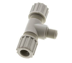 12x10mm & G1/4'' PP T-Shape Tee Compression Fitting with Male Threads 10 bar