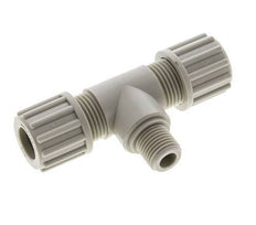 12x10mm & G1/4'' PP T-Shape Tee Compression Fitting with Male Threads 10 bar