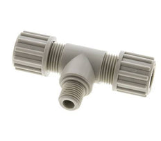 12x10mm & G1/4'' PP T-Shape Tee Compression Fitting with Male Threads 10 bar