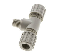 12x10mm & G1/4'' PP T-Shape Tee Compression Fitting with Male Threads 10 bar
