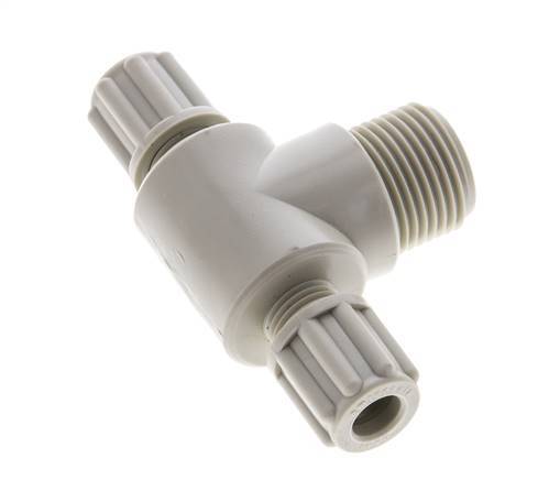 6x4mm & G3/8'' PP T-Shape Tee Compression Fitting with Male Threads 10 bar