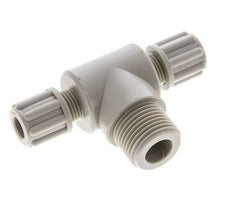 6x4mm & G3/8'' PP T-Shape Tee Compression Fitting with Male Threads 10 bar