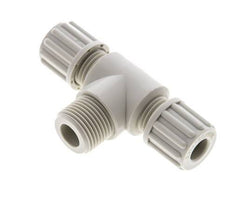 8x6mm & G3/8'' PP T-Shape Tee Compression Fitting with Male Threads 10 bar