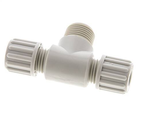 8x6mm & G3/8'' PP T-Shape Tee Compression Fitting with Male Threads 10 bar