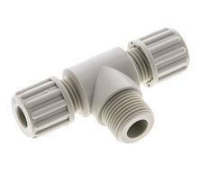 8x6mm & G3/8'' PP T-Shape Tee Compression Fitting with Male Threads 10 bar