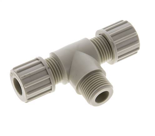10x8mm & G3/8'' PP T-Shape Tee Compression Fitting with Male Threads 10 bar