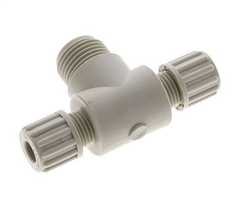 8x6mm & G1/2'' PP T-Shape Tee Compression Fitting with Male Threads 10 bar
