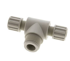 8x6mm & G1/2'' PP T-Shape Tee Compression Fitting with Male Threads 10 bar