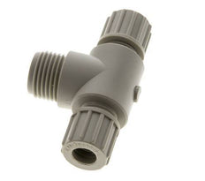 Accesorio de compresión en T de PP 10x8 mm y G1/2'' con rosca macho 10 bar