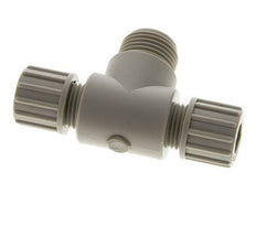 Accesorio de compresión en T de PP 10x8 mm y G1/2'' con rosca macho 10 bar