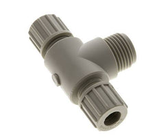 Accesorio de compresión en T de PP 10x8 mm y G1/2'' con rosca macho 10 bar