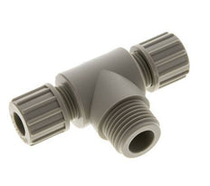 Accesorio de compresión en T de PP 10x8 mm y G1/2'' con rosca macho 10 bar