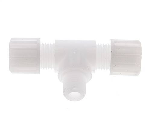 14x12mm & G1/4'' PVDF T-Shape Tee Compression Fitting with Male Threads 10 bar