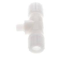 14x12mm & G1/4'' PVDF T-Shape Tee Compression Fitting with Male Threads 10 bar