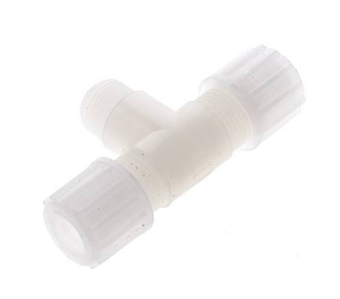 12x10mm & G3/8'' PVDF T-Shape Tee Compression Fitting with Male Threads 10 bar