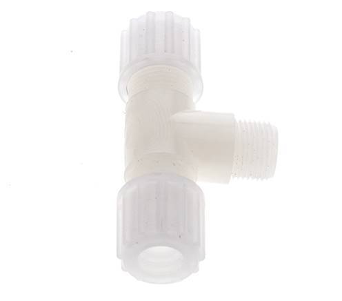 12x10mm & G3/8'' PVDF T-Shape Tee Compression Fitting with Male Threads 10 bar