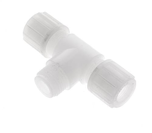 14x12mm & G1/2'' PVDF T-Shape Tee Compression Fitting with Male Threads 10 bar