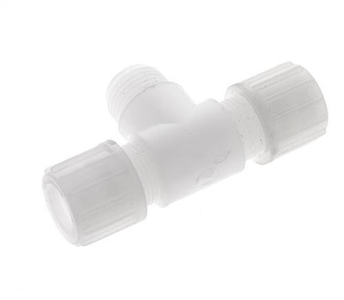 14x12mm & G1/2'' PVDF T-Shape Tee Compression Fitting with Male Threads 10 bar