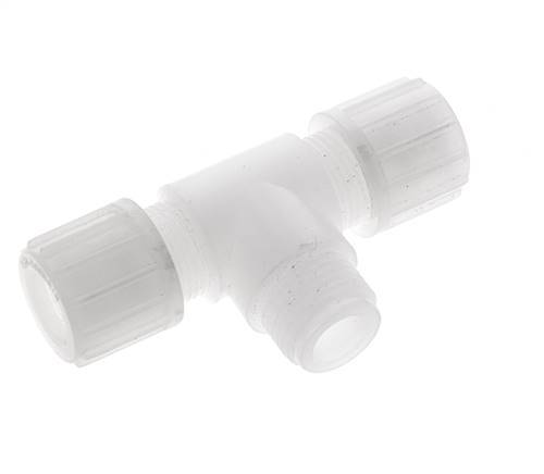 14x12mm & G1/2'' PVDF T-Shape Tee Compression Fitting with Male Threads 10 bar