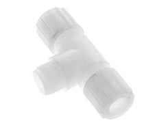 14x12mm & G1/2'' PVDF T-Shape Tee Compression Fitting with Male Threads 10 bar