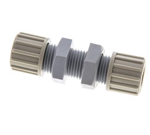 Racor de compresión recto de PA 10x8mm Bulkhead 10 bar [2 Piezas]