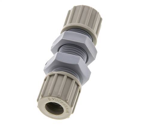 Racor de compresión recto de PA 10x8mm Bulkhead 10 bar [2 Piezas]