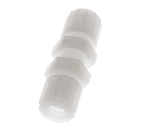 Racor de compresión recto 10x8mm PVDF Pasamuros 10 bar