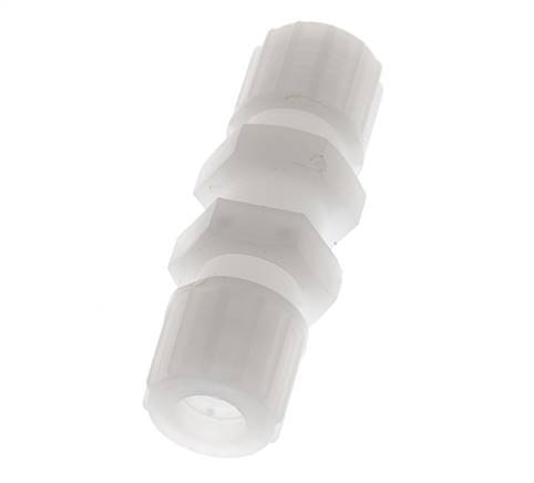 Racor de compresión recto 10x8mm PVDF Pasamuros 10 bar