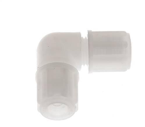 Racor de compresión acodado 6x4mm PVDF 10 bar