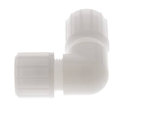 Racor de compresión codo 14x12mm PVDF 10 bar