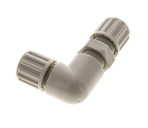 8x6mm PP Codo Compresión Racor Pasamuros 10 bar