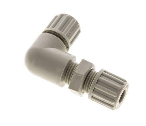 8x6mm PP Codo Compresión Racor Pasamuros 10 bar