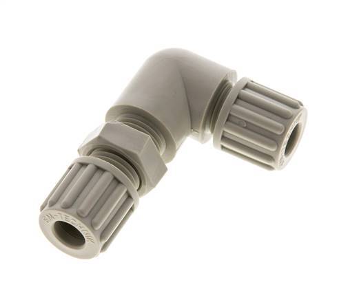 8x6mm PP Codo Compresión Racor Pasamuros 10 bar