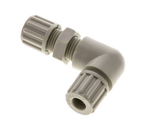 8x6mm PP Codo Compresión Racor Pasamuros 10 bar