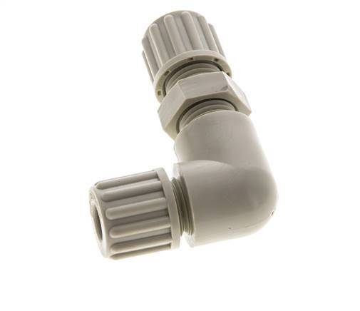 8x6mm PP Codo Compresión Racor Pasamuros 10 bar