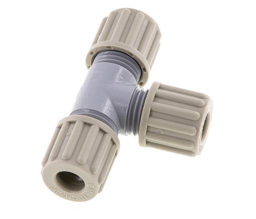 Accesorio de compresión en T de PA 8x6mm 10 bar [2 piezas]