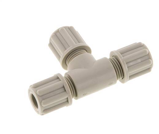 Accesorio de compresión en T de PP de 6x4 mm 10 bar