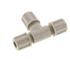 Accesorio de compresión en T de PP de 6x4 mm 10 bar