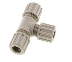 Accesorio de compresión en T de PP de 12x10 mm 10 bar