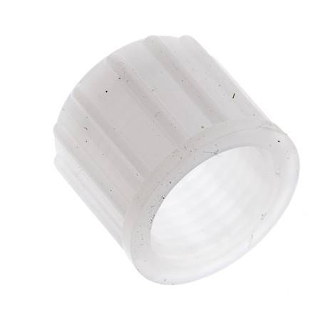 Tuerca de unión de PVDF 10x8mm (M16x1,5) moleteada [2 piezas]