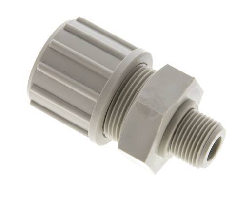 20x13mm & G3/8'' PP Straight Compression Fitting with Male Threads 10 bar PVC and PA