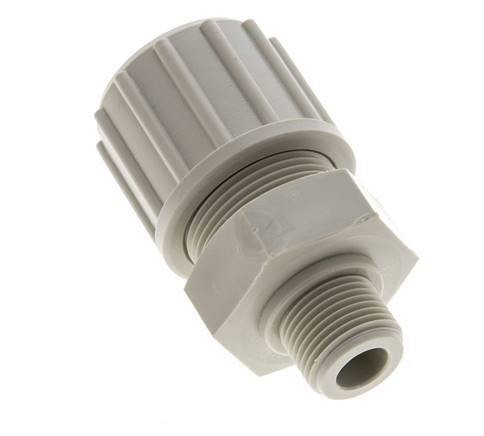 20x13mm & G3/8'' PP Straight Compression Fitting with Male Threads 10 bar PVC and PA