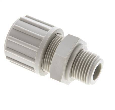 20x13mm & G1/2'' PP Straight Compression Fitting with Male Threads 10 bar PVC and PA
