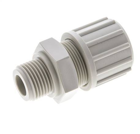 20x13mm & G1/2'' PP Straight Compression Fitting with Male Threads 10 bar PVC and PA