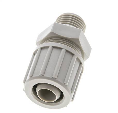 20x13mm & G1/2'' PP Straight Compression Fitting with Male Threads 10 bar PVC and PA